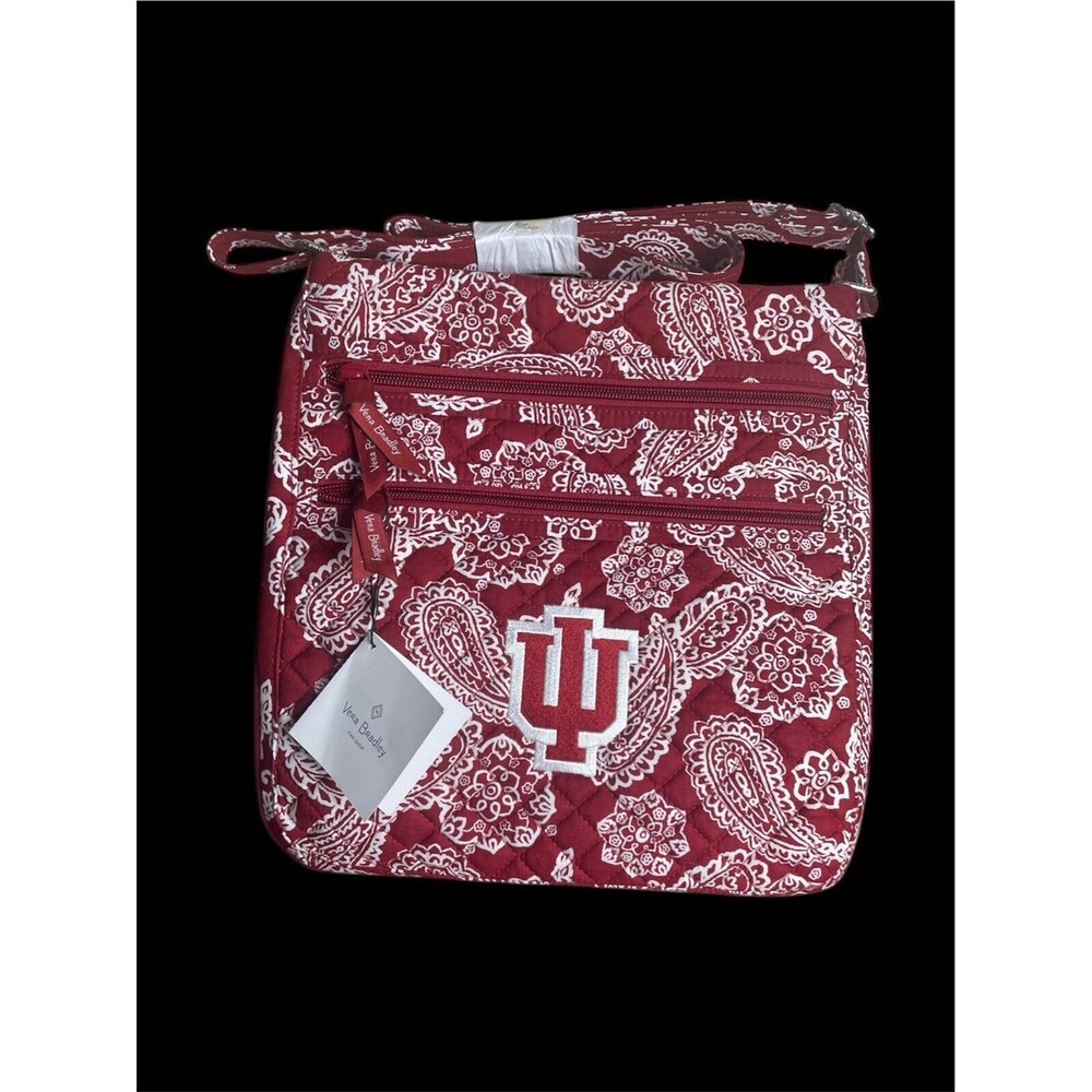Vera Bradley Women's Cotton Collegiate Triple Zip Hipster Crossbody Purse Mul...